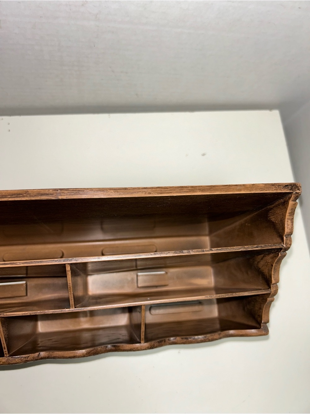 Lerner Mid Century Modern Brown Faux Wood Desk Caddy Organizer - Picture 6 of 11